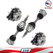 4X For Chevy Silverado 2500 HD 4WD 8 Lugs Front CV Axle Shaft &Wheel Hub Bearing