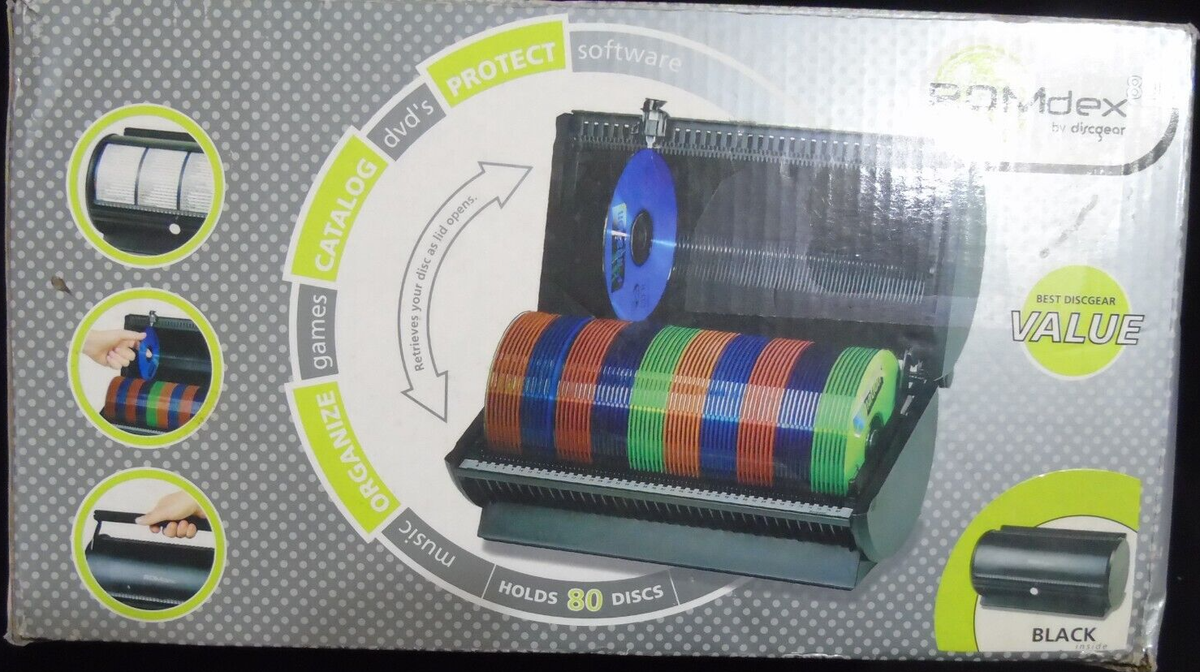 ROMdex by discgear 80 Disc CD DVD Selector ROMdex Storage Case