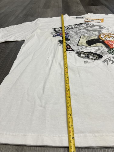 VINTAGE Avirex Shirt Adult XL White Hip Hop Rap Rapper Music Y2K Patches Mens - Picture 5 of 6