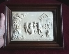 GRAND TABLEAU Concrétion SCÈNE DE VIE PAYSANNE Calcaire FONTAINE PÉTRIFIANTE 