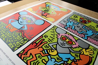 KEITH HARING & ANDY WARHOL: ANDY MOUSE RARE SILKSCREENED POSTER
