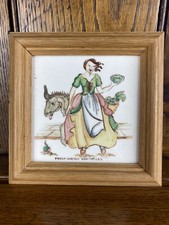 Hand Painted Framed Ceramic Tile "Fresh Garden Vegetables"              #5627/10