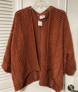 rust popcorn cardigan