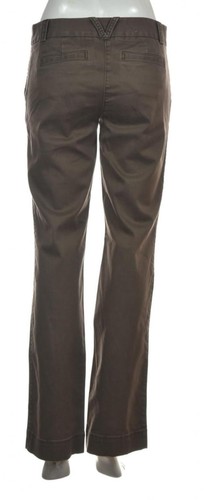 Pantalones para mujer J Crew Factory talla 4 marrones lisos corte bota pantalones chinos algodón - Imagen 2 de 5