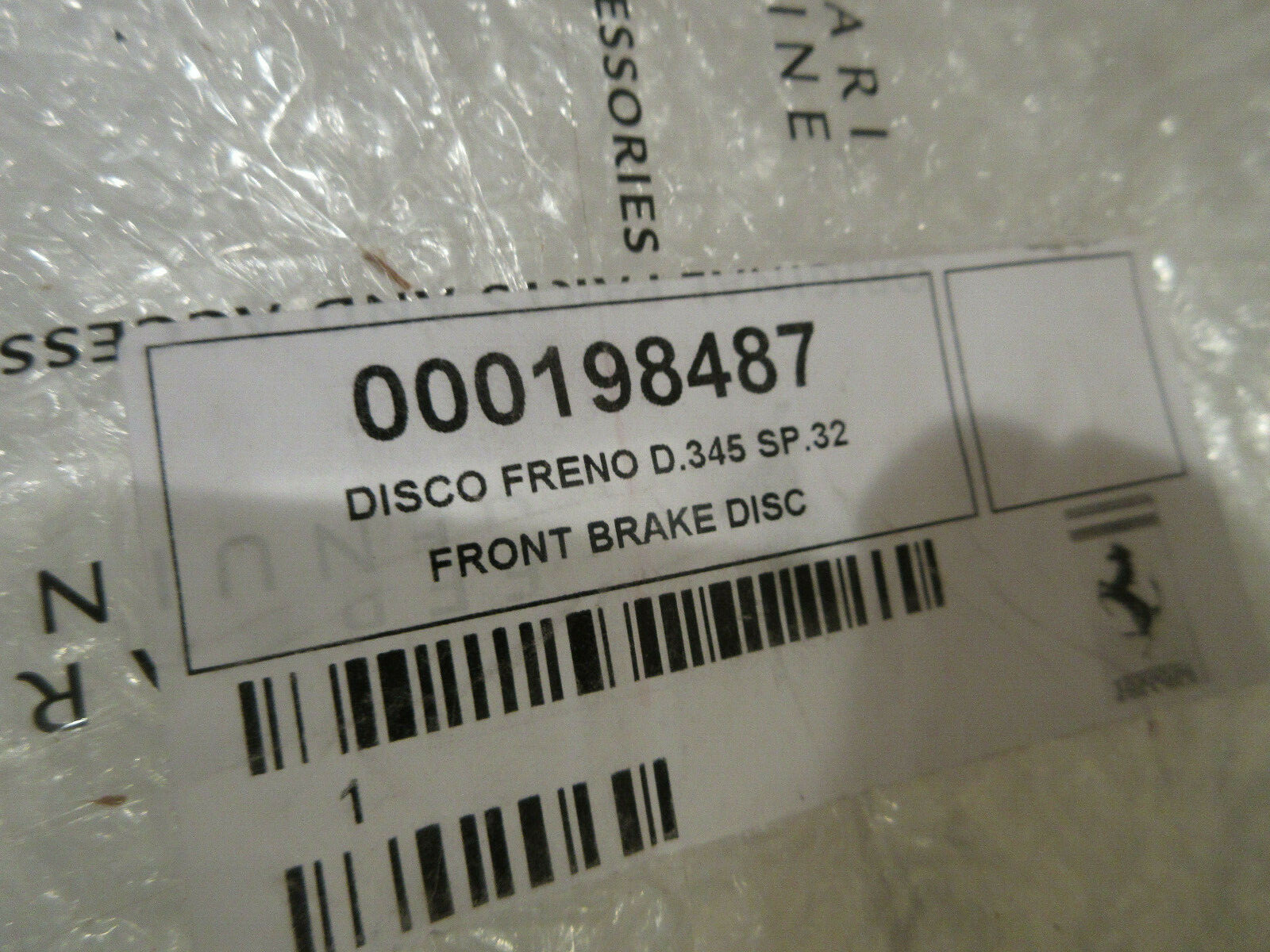 Ferrari 612 Front Brake Disc NEW P/N 198487