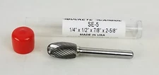 Carbide Burr (SE-5) Egg Shape - Single Cut - 1/4 x 1/2 x 7/8 x 2 5/8