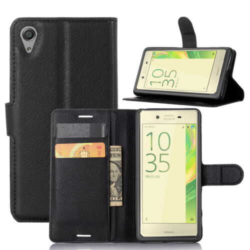 Xperia X Case PU Leather Wallet Type Card Slot Stand Case Cover For Xperia X - Picture 1 of 5