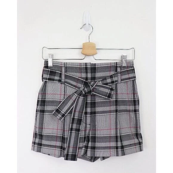 NUEVO CON ETIQUETAS 3.1 Phillip Lim Cuadros Cintura Alta Corto Cinturón Mezcla Lana Gris Azul Marino Rosa 00 Foto 3 de 4