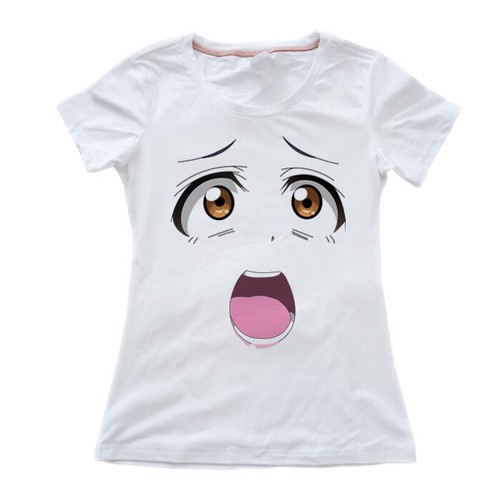 Woman 3D Anime Cartoon Expression Straitjacket Big Eyes Short sleeves T-shirts - Picture 9 of 21