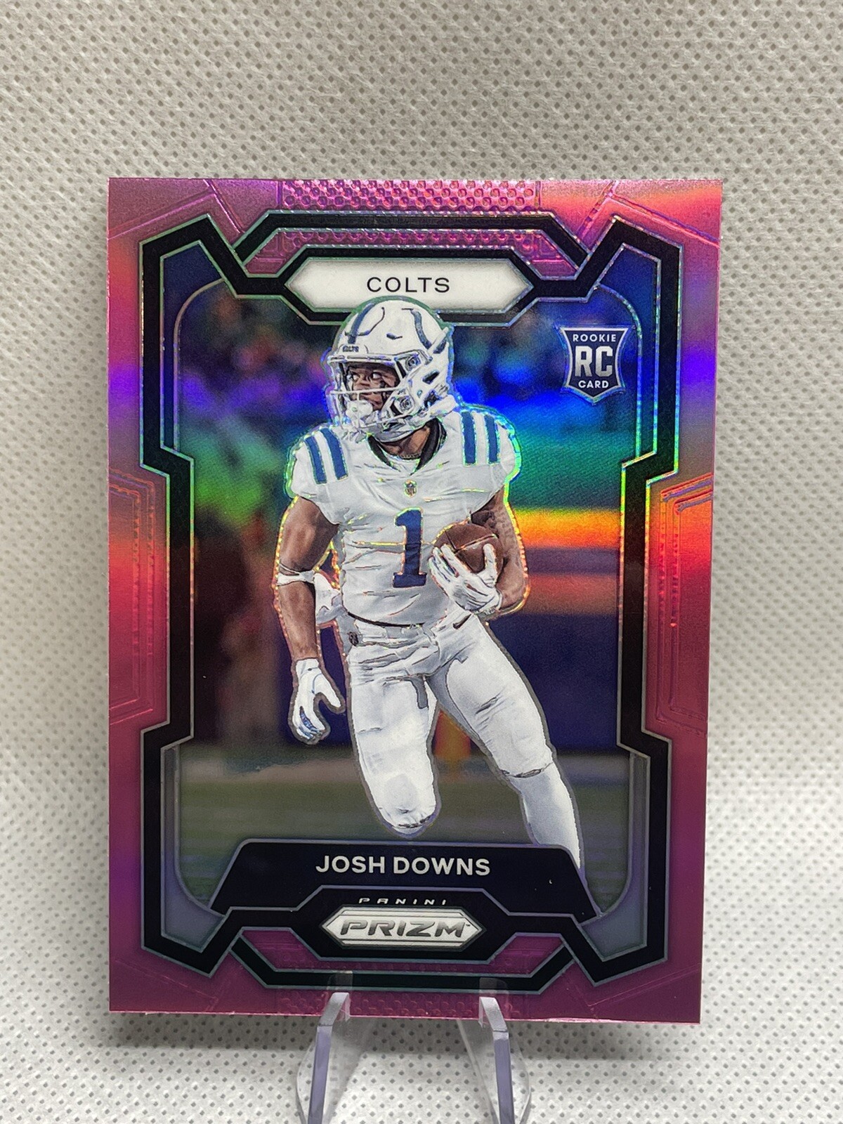 2023 Panini Prizm Football Josh Downs Pink Prizm Rookie Card #345 Colts