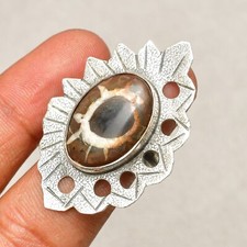 Crazy Lace Agate Gemstone Handmade 925 Sterling Silver Jewelry Ring Size 7