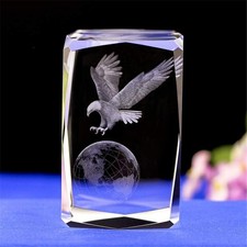 Statuen und Figuren aus Kristallglas, 3D-Lasergravur, Kristalladler,