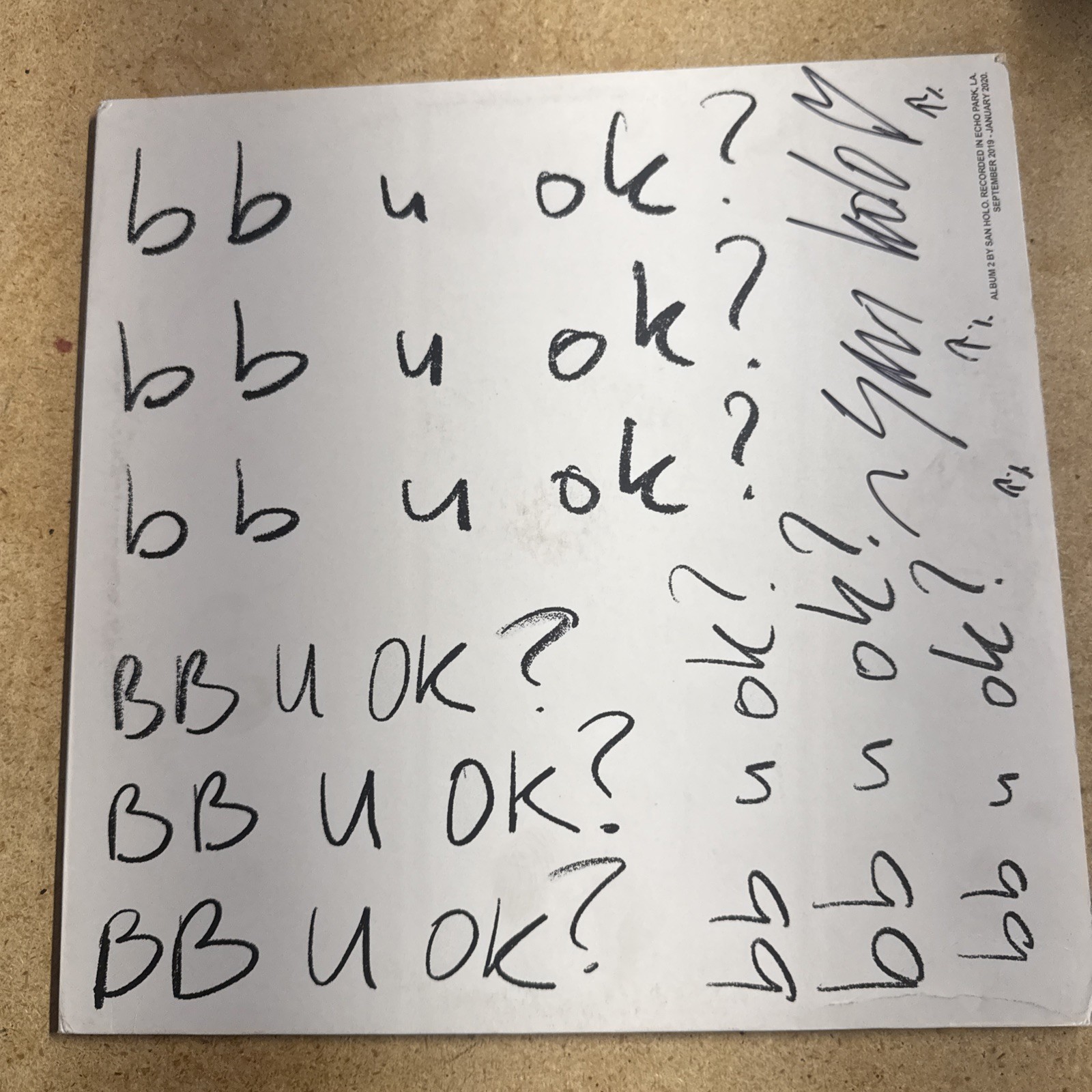 Bb U Ok? LP White Colored Vinyl