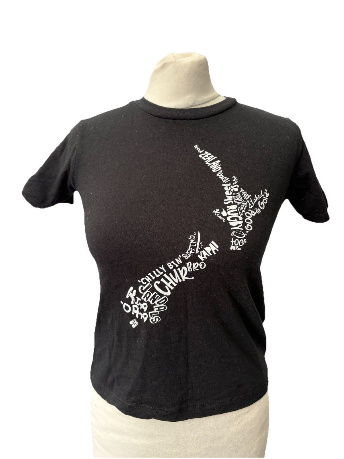 Tilt Black Cropped Tee Size 8 Womens Short Sleeve Top