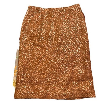 David meister 8 Copper Colored Sequined Pencil Skirt