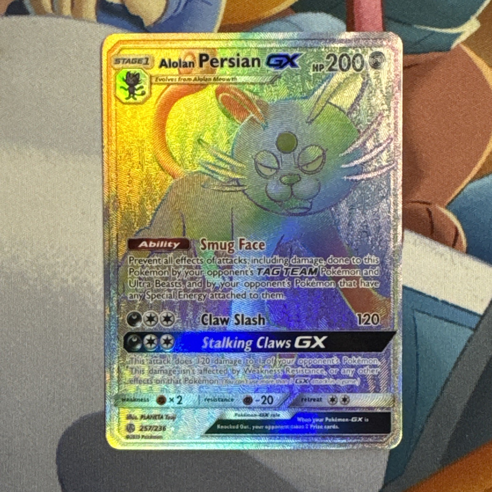 Alolan Persian GX (Secret) 257/236 Sm-Cosmic Eclipse Holo