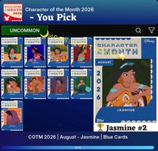 Topps Disney Collect 26 - JASMINE COTM CHARACTER OF THE MONTH August Blue - PICK