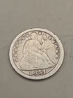 1851 Seated Liberty Silver Dime 10c - Philadelphia Mint