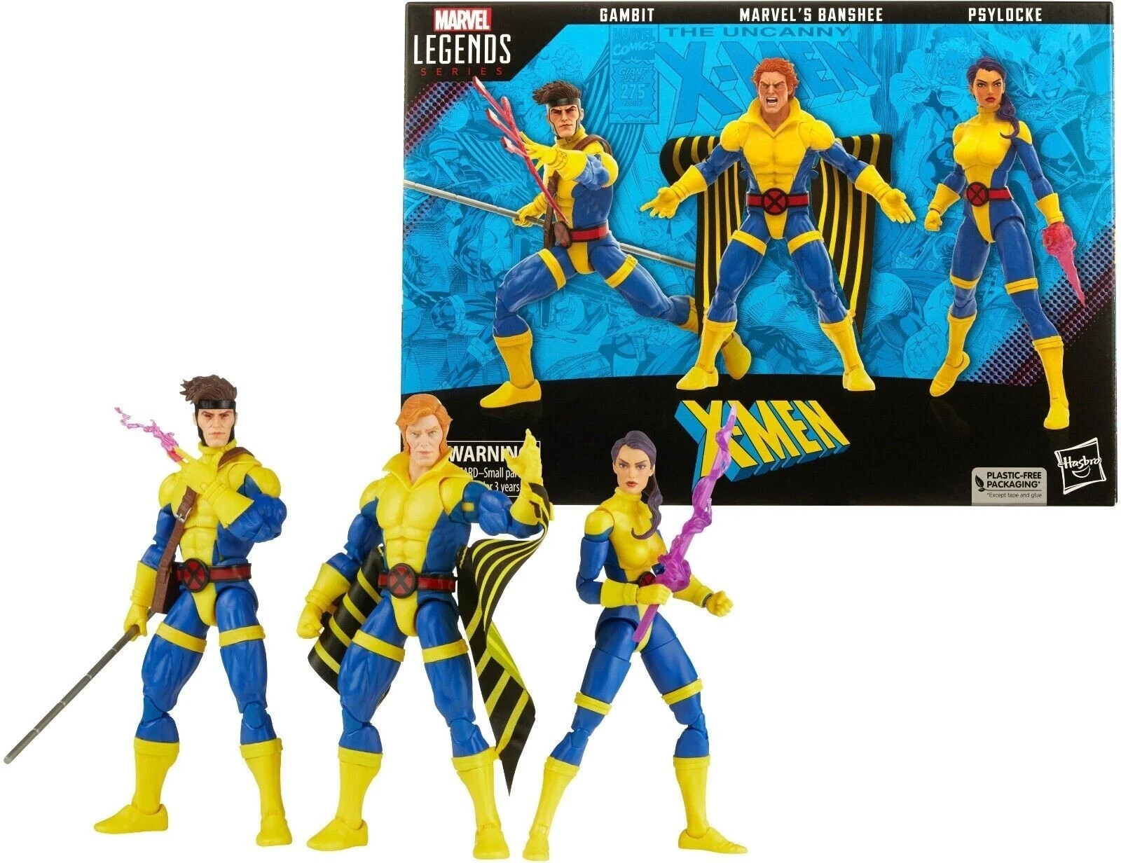 Marvel Legends Series Banshee, Gambit, & Psylocke X-Men 60th Anniversary - F7023