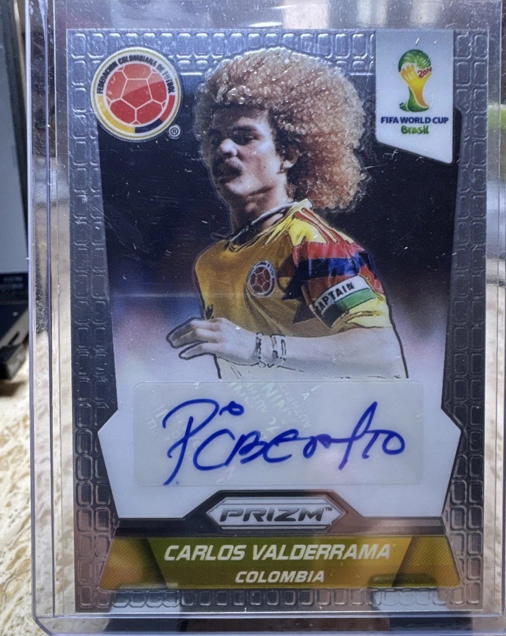 2014 Panini Prizm World Cup - Signatures Carlos Valderrama #S-CV (AU)