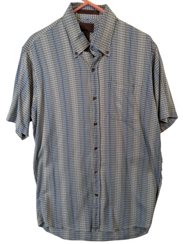 Camicia Born uomo tg M bottoni manica corta blu verde quadri check carriera tempo libero - Foto 11 di 22