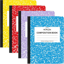 Composition Notebooks 4 Pack, Wide Ruled Notebook Paper, 9 3/4" X 7 1/2", 80 She