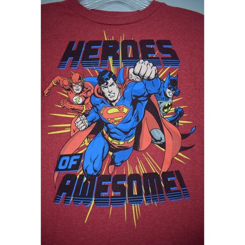 Justice League Long Seeve Shirt Red/Black Boy's Size: Medium - Picture 6 of 9