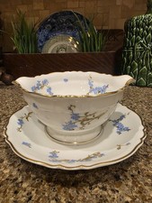 HTF Vtg Haviland Limoges Montmery Gravy w Underplate Forget Me Not France