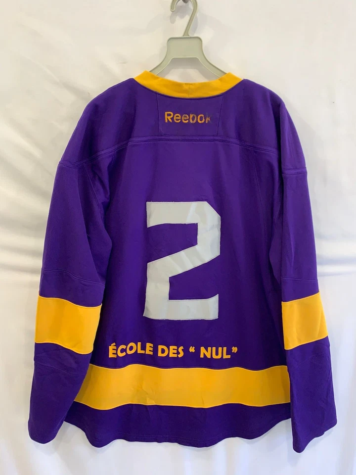 Jersey Reebok Intencité Sports École de Hockey púrpura y amarillo #2 adulto XL #104 Foto 2 de 4