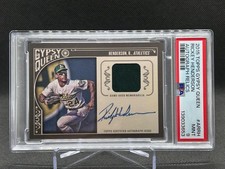 Rickey Henderson 2015 Topps Gypsy Queen Autograph Relic 49/50 PSA 9 Card #AR-RH