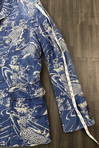 Polo Ralph Lauren Indigo Japanese Koi Fish Print Men’s 42R Sport Coat Blazer NWT - Picture 18 of 21