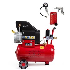 Compressore ad Aria 24LT Portatile 8 Bar 2,0 HP 1500W Coassiale Carrellato 