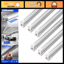 40W LED Shop Lights 5500LM 5000K V Shape T8 Light Tube, Daylight White, Pack of