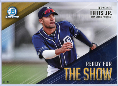 2019 Bowman Chrome Fernando Tatis Jr Padres RC 5x7 Ready For The Show SSP #38/49