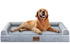 Orthopedic Large Dog Bed XL Bolster Memory Foam Waterproof Removable Cover