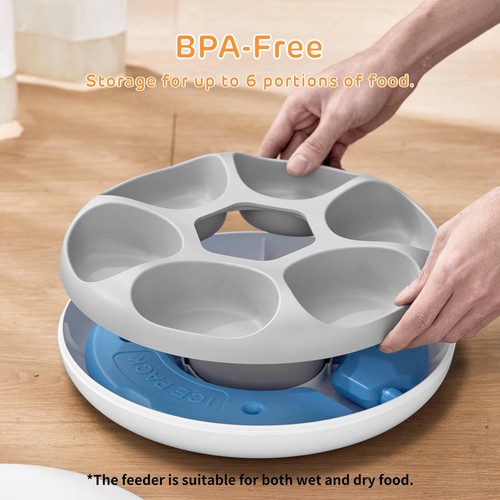 Donut Frost 6 Meal Cordless Automatic Pet Feeder, Dry & Wet Food Automatic Ca... - Picture 6 of 7