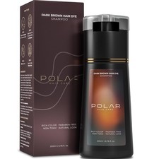 Polar Haircare Dark Brown Hair Dye Shampoo for Women and Men Shampoo Hair D...