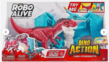 ZURU Robo Alive Dino Action T-Rex  Pterodactyl Robotic Pet Figure 2Pack