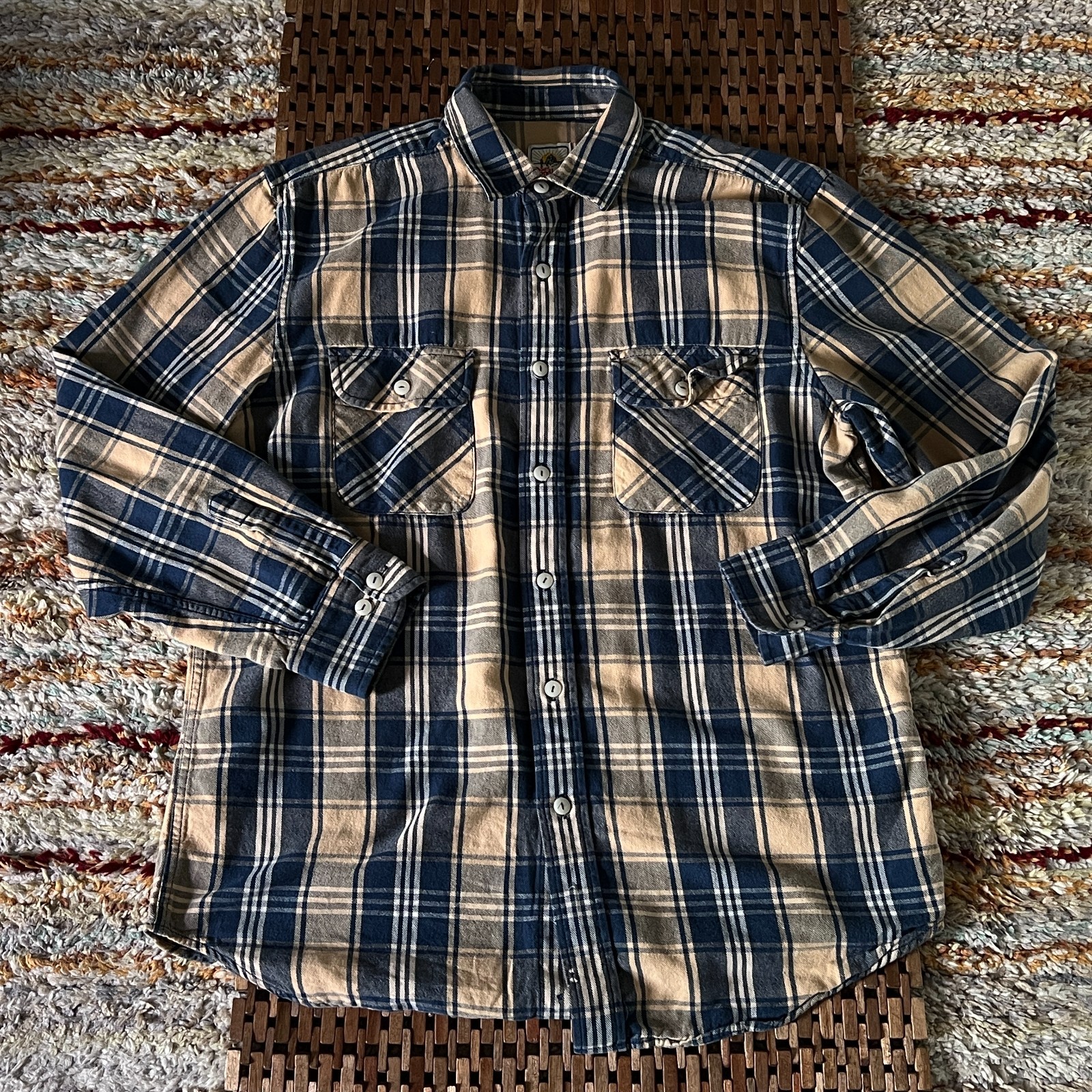 Pendleton Surf Button Down Flannel Work Shirt Bei… - image 1