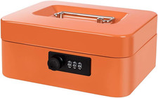 Cash Box with Money Tray and Combination Lock Metal Money Box Change Lock Box fo