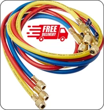 Yellow Jacket 29986 Plus II 1/4" Hose with Compact Ball Valve, 72" (Pack of 3)⭐⭐