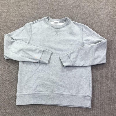 håndværk Sweatshirt Mens Medium Gray Crewneck Peruvian Cotton Pullover V Stitch