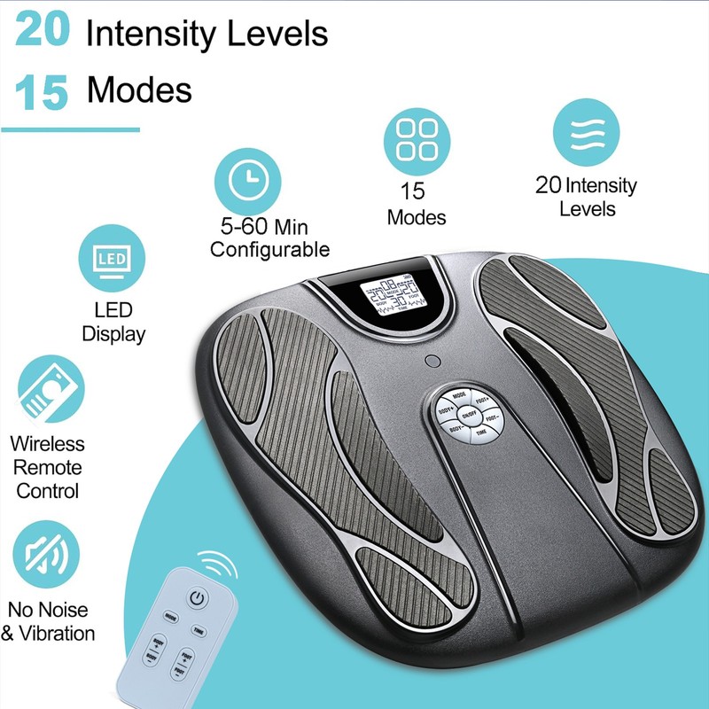 Rechargeable EMS Foot Circulation Stimulat Massager TENS System Body Pain Relief