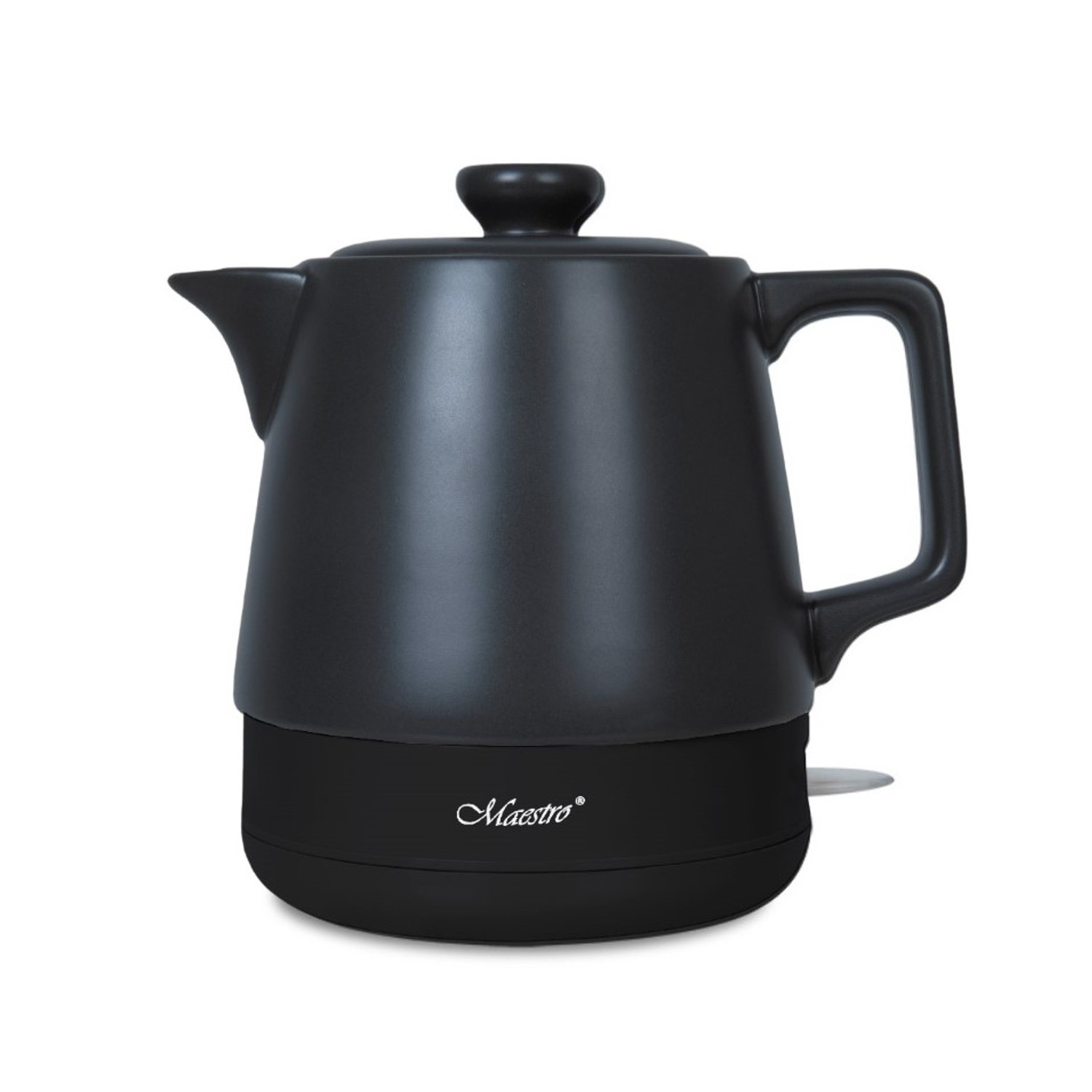 Bouilloire en céramique noire Maestro 1L au design vintage raffiné