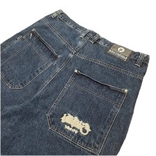 Vintage Southpole Jorts Jean Shorts Baggy Wide Leg Y2K Blue 36 REPAIRED