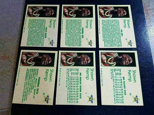 Shawn Kemp Seattle Supersonics 1994 Star Company 6 Card Set RARE ODDBALL - Picture 2 of 2