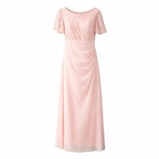 Blush Pink Formal Bridesmaid Dress Embroidered Sequin Bodice Approximate Size 4