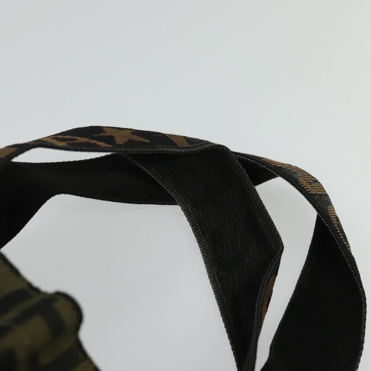 FENDI Zucca Canvas Tote Bag Black Brown Auth yk18964