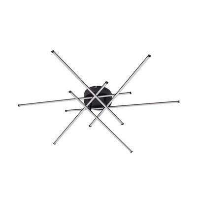 Lindby Deckenleuchte Lampe LED Elviano schwarz Ø 80 cm 3000 K Aluminium Leuc373