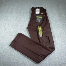 Dickies Slim Fit Cargo Pants mens Fits 30x32 Brown Straight Leg Flex Fabric NWT